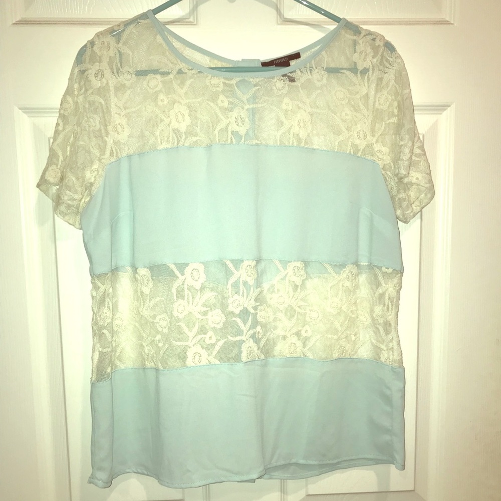 Lace stripe shirt